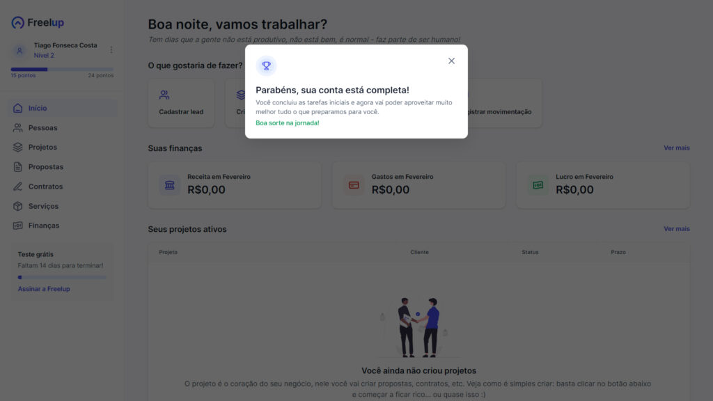 Como cadastrar serviços na Freelup - Conquista de conta completa